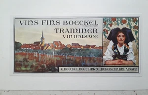 Etichetta da Collezione Originale Vino Vintage Traminer Vin D'Alsace - Picture 1 of 1