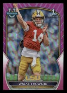 2022 Bowman University Chrome #92 Walker Howard Rookie Pink LSU Tigers - Picture 1 of 2