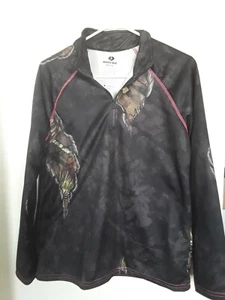 Mossy Oak Women's (M 8-10)  1/4 Zip Long Sleeve Camo Pull Over - Picture 1 of 3