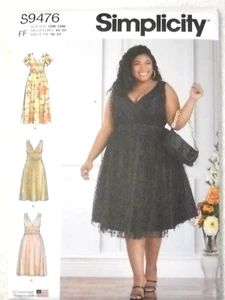 Vestidos Mujer Talla 18w-24w Simplicity 9476 Patrón Costura - Imagen 1 de 2