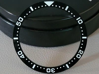 Bezel Insert Black Turtle CERAMIC (MM300 style lume) Flat C3 SEIKO SRP777 SRP - Image 1 of 3