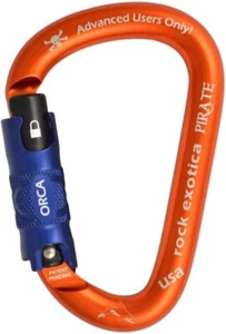 Rock Exotica Pirate ORCA-Lock Orange Carabiner Heavy Duty Locking Carabiner - Picture 1 of 1