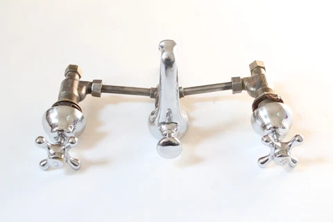 antique mixer faucet bathroom sink | standard vtg deco sink victorian plumbing Cover