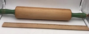 Primitives Ahornholz Nudelholz 17,5 cm grüner Griff Vintage - Bild 1 von 7