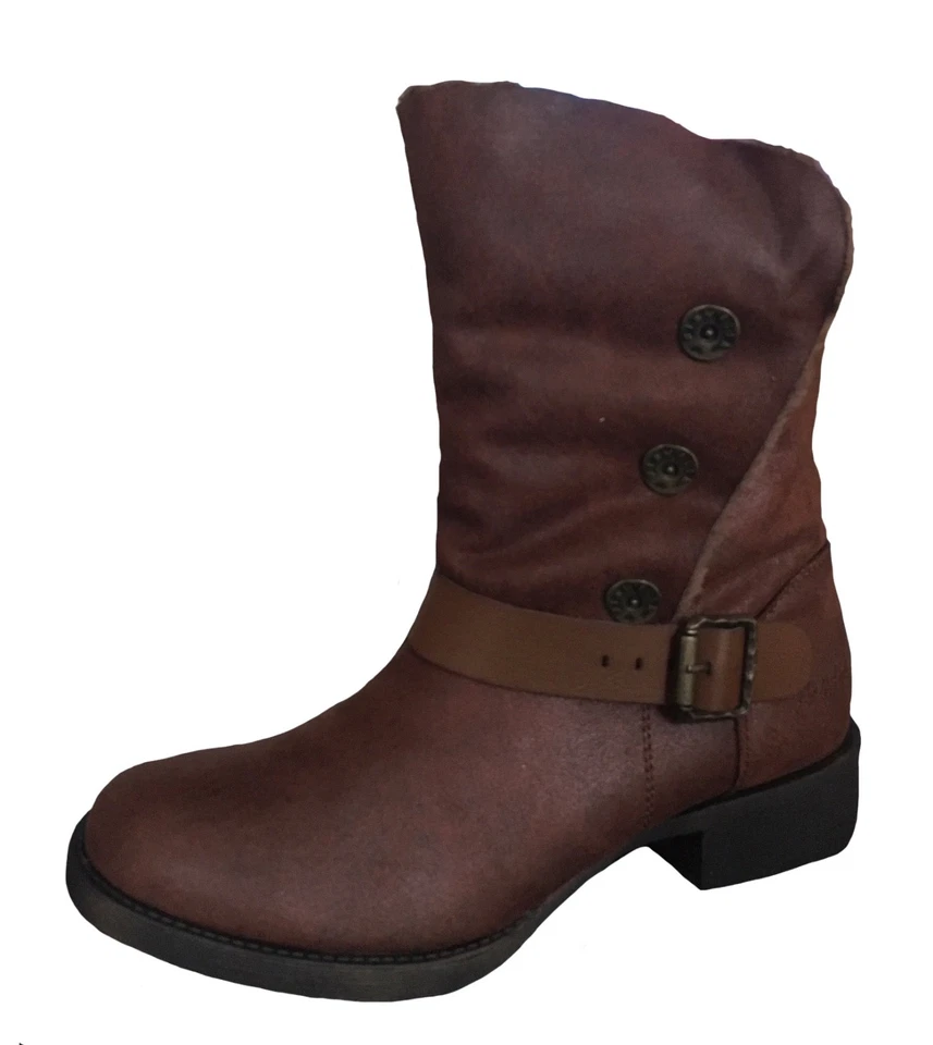 Blowfish NUEVO Katti whisky marrón imitación cuero tacón bajo media pantorrilla botas tallas 3-8 Foto 1 de 1