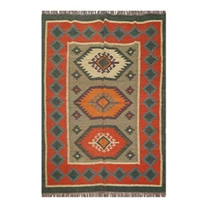 South-western Kilim Pastel Color Oriental Hand-Woven Reversible Accent Rug 3'x5' - Picture 1 of 7