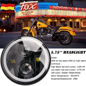 DOT 5-3/4" 5.75 LED Headlight DRL Projector for Yamaha V-Star XVS 650 950 Harley - Picture 1 of 10