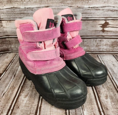 TOTES Youth Girl's 4 Winter Snow Boot Kendra Pink Hook and Loop 73277 - Image 1 of 4