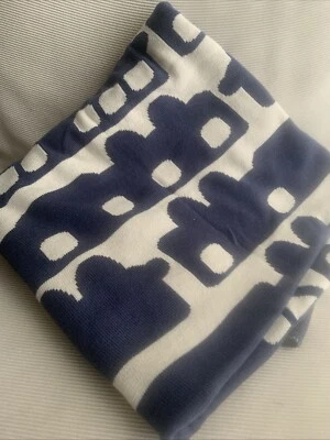 ORLA KIELY Train Cars Trolley Azul Beige Tejido Bebé Manta Objetivo Reversible Foto 1 de 3