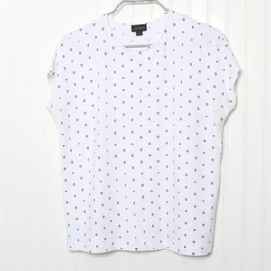 J Jill Wearever Collection White Blue Floral Crew Neck Short Sleeve Tunic Top Sm - Picture 1 of 10