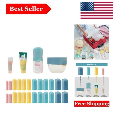 Paquete de 24 fundas de botellas de silicona a prueba de fugas de varios tamaños para viajes y cruceros Foto 1 de 4