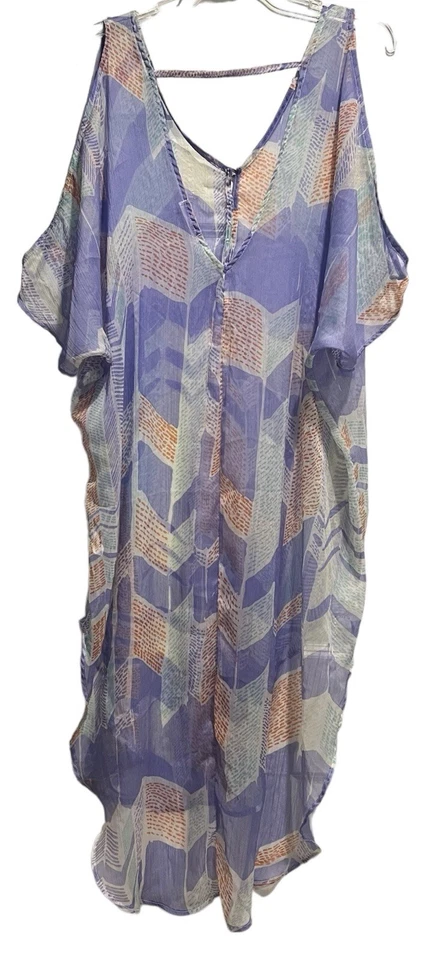 Exuberante cobertura de natación para mujer pequeña mediana púrpura Mumu transparente playa salón malla Foto 1 de 4