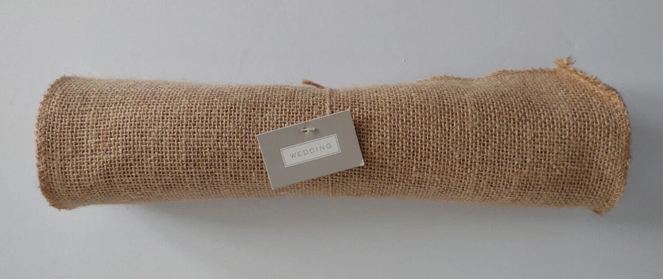 NWT 12 inch x 10 foot rolled burlap runner fabric Wedding party decor rustic - Image 1 of 4