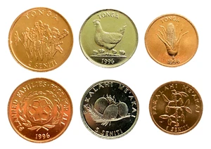 Tonga 3 Münzen Set 1, 2, 5 Senti UNC Weltmünzen - Bild 1 von 1