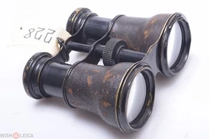 ✅ BINOCULARS LARGE EYE OPENING OPERA GLASSES TELESCOPE, LEATHER COVER ANTIQUE - Picture 1 of 4