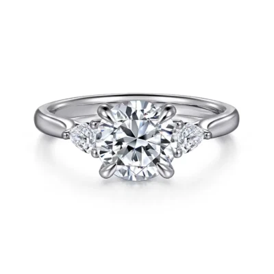 18k White Gold Engagement Ring Lab Grown Round Diamond 1.8 Carat IGI Certified - Image 1 of 4
