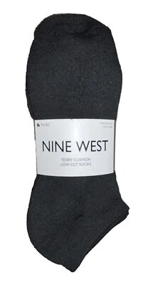 Calcetines Nine West Terry Cojín Corte Bajo 6 Pares Mujer’s 5-10 Negros ¡NUEVOS! $32 ¡Bonito! Foto 1 de 4