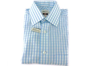 Joseph Abboud hellblau kariertes Hemd Größe 14 1/2 32/33 - Bild 1 von 2