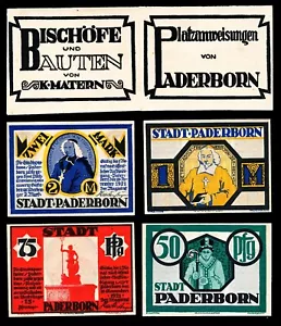 Paderborn Notgeld, German 1921, Set of Four Notes With Sleve - UNC - Picture 1 of 2