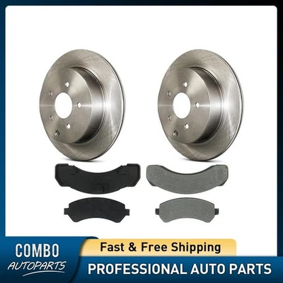 Juego de pastillas de freno de disco traseras rotor para Chevrolet C3500HD 1996-2002 Foto 1 de 4