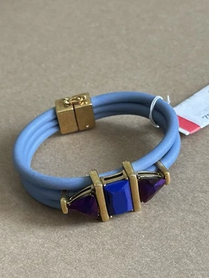 Pulsera de silicona azul turco Trina con detalles en tono dorado/azul/púrpura Foto 1 de 4