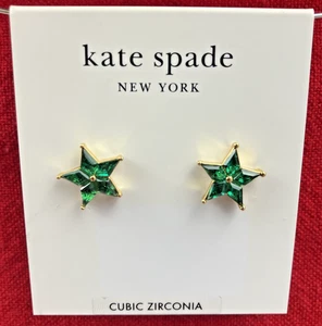 Kate Spade Kosmos Stern Ohrstecker goldfarben smaragdgrün CZ neu mit Etikett UVP 48 $ - Bild 1 von 4