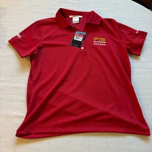 NUEVO CON ETIQUETAS Nike Golf FIS Exterior Rojo Dri-Fit Polo Mujer’s Talla L - Imagen 1 de 10