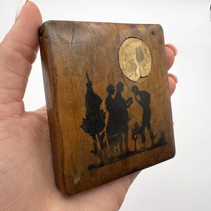 1900 Antique Hand Made Wooden Wood Men's Cigarette Case Box Tobacciana - Picture 1 of 8