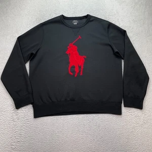 Polo Ralph Lauren Doppelstrick Sweatshirt Herren Gr. Large Big Pony Chenille - Bild 1 von 7