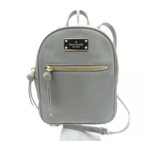Kate Spade New York Mini Bradley Nylon Rucksack in Grau mit goldenen Reißverschlüssen - Bild 1 von 7