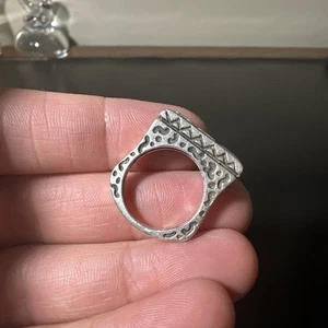 Dian Malouf Sterling Silver 14k Stackable Ring Size 6.75 - Picture 1 of 11