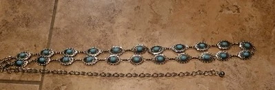 Vintage Reproducción Piedras Hechas por el Hombre Vaquera Western Concho Cinturón Elegante Foto 1 de 2