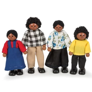 Tidlo Wooden Multicultural Dolls - Black Family - Imagen 1 de 1
