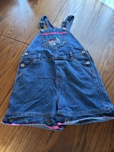 vtg powerpuff girls denim jean overalls shortalls 7 8 - Picture 1 of 5