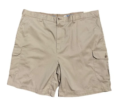 Bermuda cargo Harbor Bay algodão cáqui masculino 46 regular nova com etiquetas cintura confortável - Imagem 1 de 4