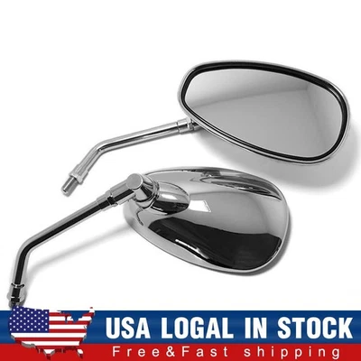 Chrome Rectangle Motorcycle Mirrors 10MM For Kawasaki Vulcan VN 500 800 900 1600 Foto 1 de 4