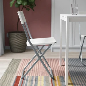 Ikea Gunde Chair Folding Indoor Outdoor Plastic Wipe Clean White - Picture 1 of 5