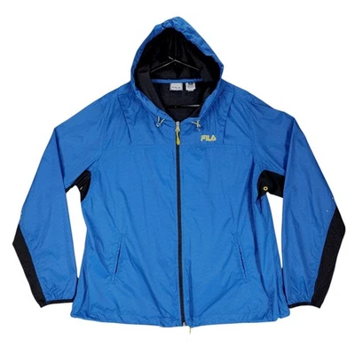 Vtg FILA Sport Windbreaker Jacket sz XL Mens Blue Full Zip Lightweight Hooded - Image 1 of 4