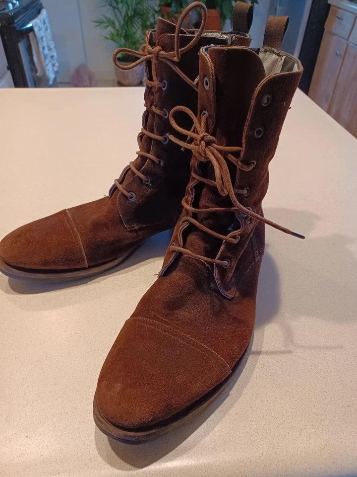 Botas de Motocicleta TRIUMPH by PAUL SMITH De Colección Talla 11 Marrón Gamuza Con Cordones/Cremalleras Foto 1 de 4