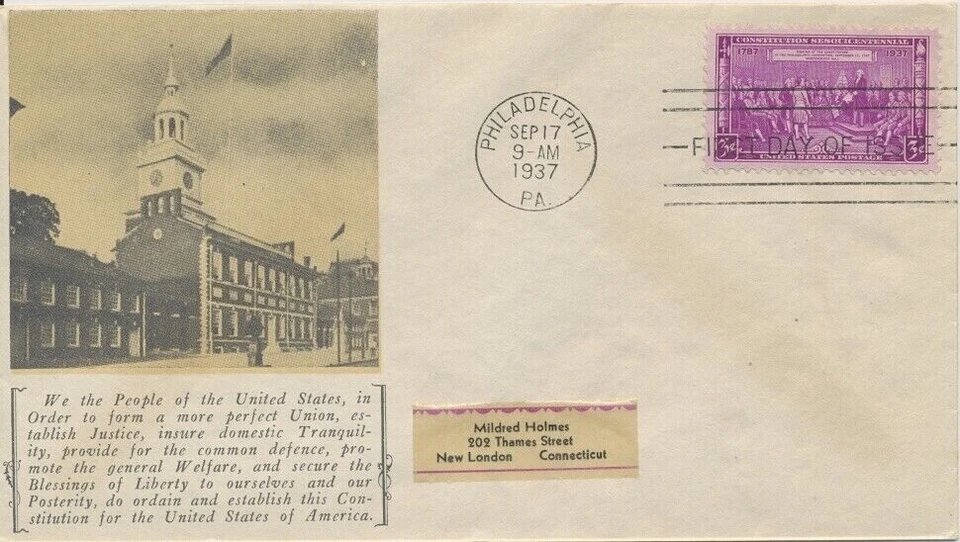 #798-66 Constitution Sesquicentennial Hobby Cover Service cachet First Day cover - Image 1 of 1