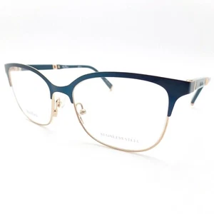 Max Mara MM 1273 UWU Matte Blue Gold 51m New Authentic Eyeglass Frame - Picture 1 of 4