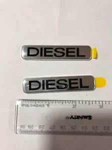 Lot of 2 OEM Silver DIESEL Chrome Emblem Metal 3D Logo - Picture 1 of 4