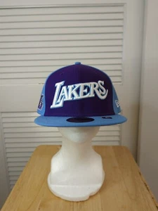 NWS Los Angeles Lakers 2021-22 City Edition New Era 59fifty 7 1/2 NBA75 - Picture 1 of 9