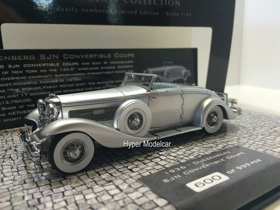 MINICHAMPS 1/43 Duesenberg SJN Supercharged Convertibile 1936 Silver 437150330 - Immagine 1 di 3