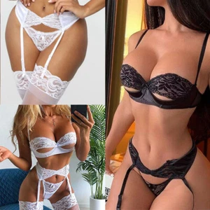 Lencería sexy para mujer Sujetador Encaje Tanga Prendas para dormir Ropa de playa Ropa interior Bikini - Imagen 1 de 11