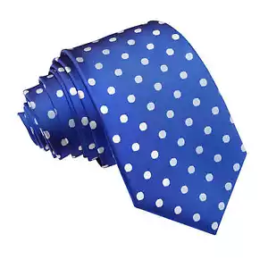 Corbata Royal Blue Para Hombre Delgada Tejida Clásica Lunares Formal Moderna de DQT - Imagen 1 de 2