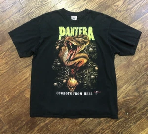 Pantera Men's T Shirt Cowboys From Hell 90’s Metal VTG Embroidered Neon Size XL - Picture 1 of 6