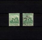 Barbados 1905 Kev11 1/2D Dull Green Sg 136 2 Stamps - Mint And Used Cat £30+