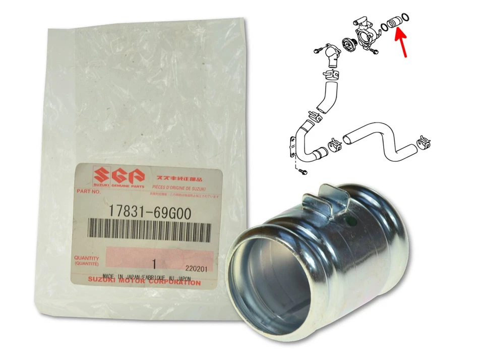 Estuche de tubo termostato salida de agua 17831-69G00 OE para Suzuki Grand Vitara Jimny Foto 1 de 1