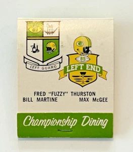 Green Bay Packers LINKES Restaurant Fred Fuzzy Thurston Streichholzheftchen - unbenutzt - Bild 1 von 5